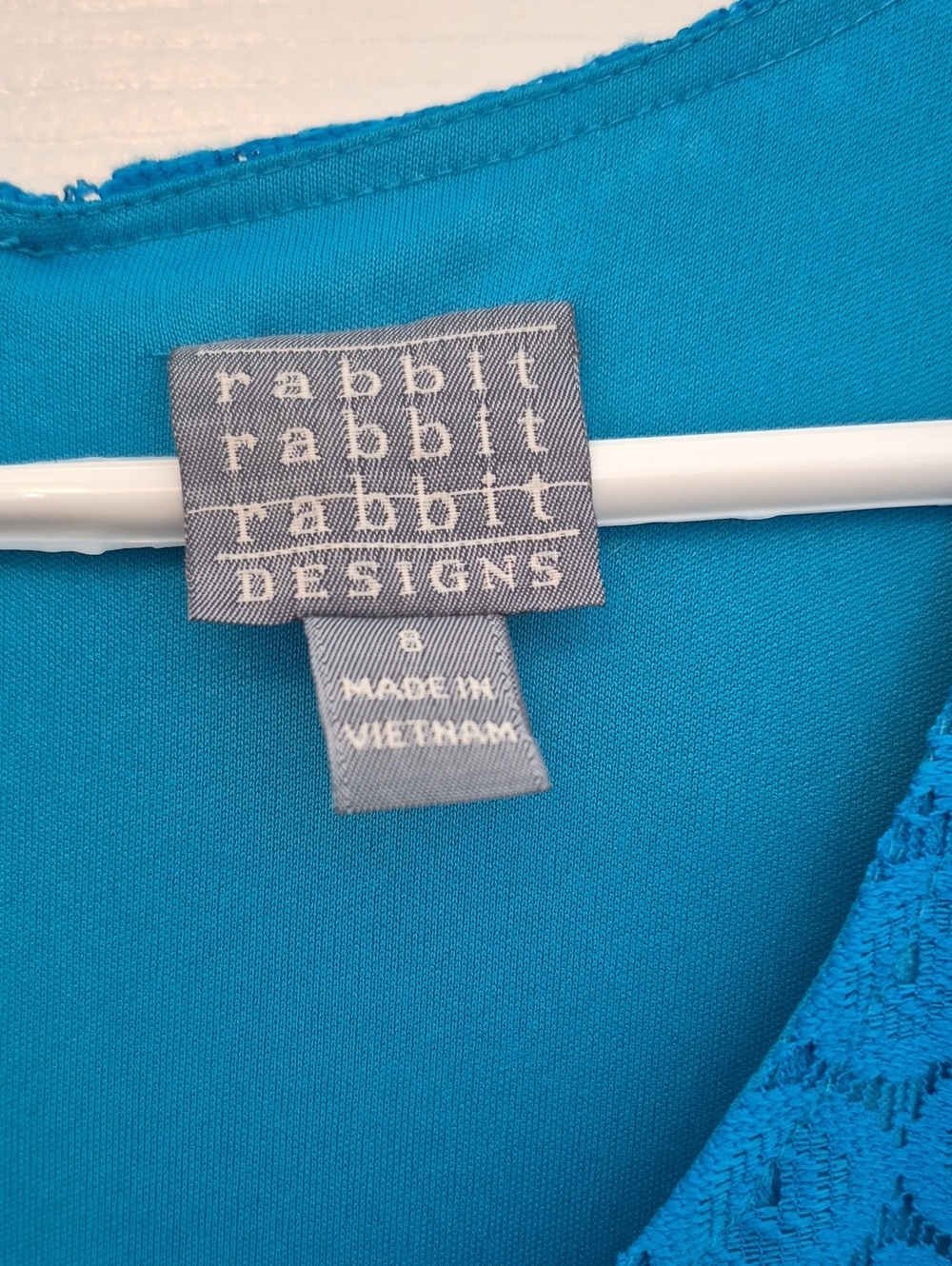 Rabbit Rabbit Rabbit Designs Bright Turquoise Lace Dress. - Picture 2 of 5